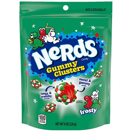 Nerds Gummy Clusters Holiday Frosty Candy Stand Up Bag