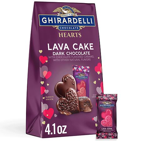 Ghirardelli Dark Chocolate Hearts Bag Lava Cake