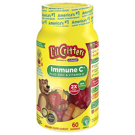 L'il Critters Immune C plus Zinc & Vitamin D Dietary Supplement Gummy Bears