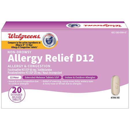Walgreens Allergy Relief D12 Extended-Release Tablets