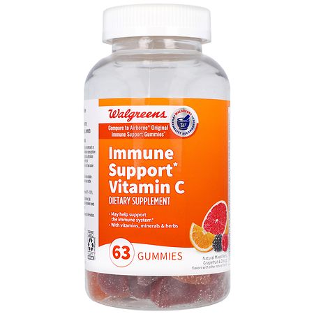 Walgreens Immune Support Vitamin C Gummies Natural Mixed Berry & Grapefruit & Orange, 0, 0 0