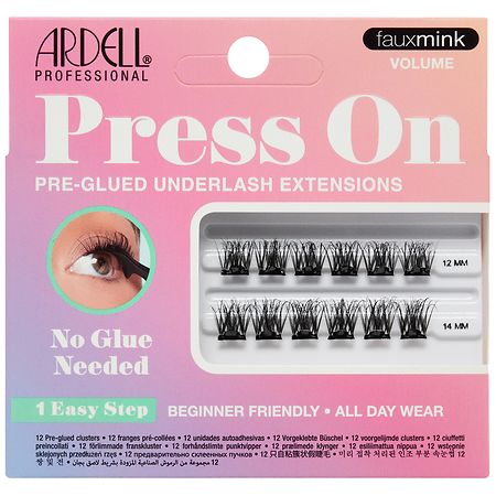 Ardell Press On Pre-Glued Underlash Extensions Fauxmink Volume Black