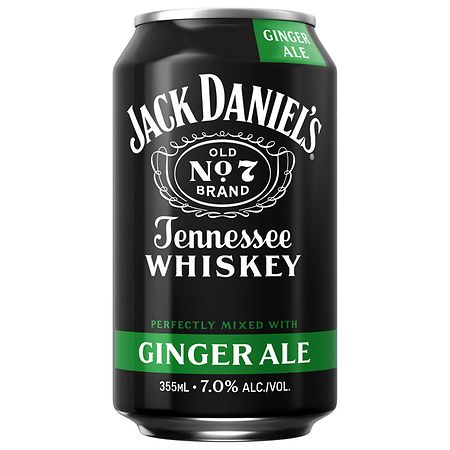 Jack Daniel's Tennessee Whiskey And Ginger Ale Ready To Drink Cocktail Can