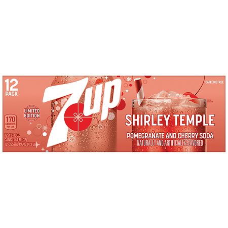 7-Up Shirley Temple Soda Soft Drink Fridge Pack Pomegranate & Cherry