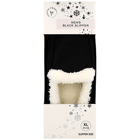 Festive Voice Men's Slippers Size XL 11-12 Black