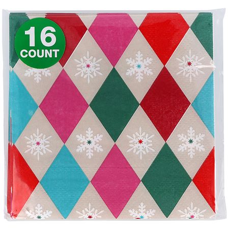 Festive Voice Beverage Napkins, Snowflakes
