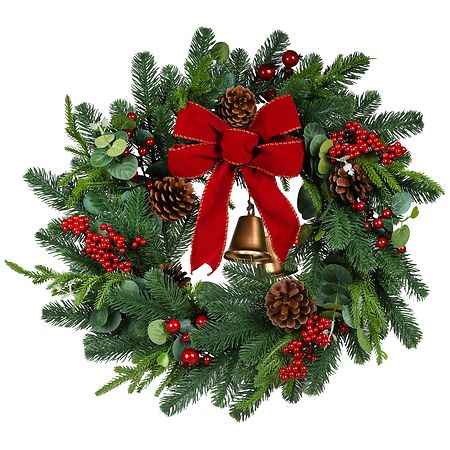 Festive Voice Pine Wreath Green