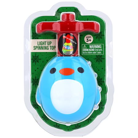 Festive Voice Light Up Spinning Top, Penguin