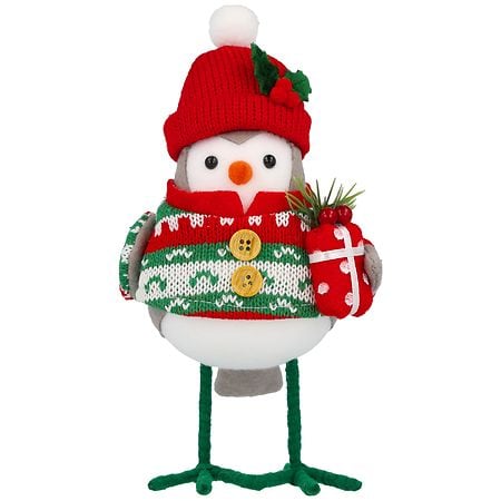 Festive Voice Fabric Bird, Red Beanie