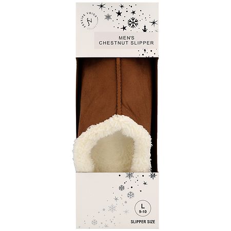 Festive Voice Men's Slippers Size L 9-10 Chestnut