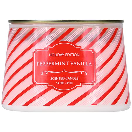 Festive Voice Scented Candle, Holiday Edition Peppermint Vanilla