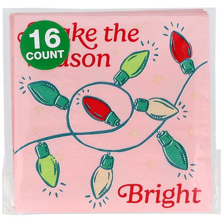 Festive Voice Beverage Napkins, Make the Season Bright