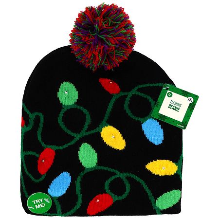 Festive Voice Light Up Holiday Beanie Assorted