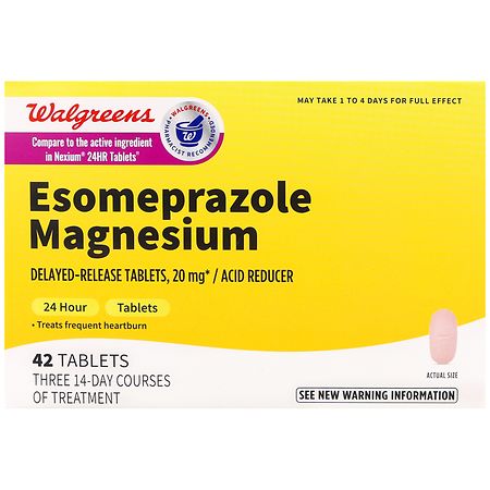 Walgreens Esomeprazole Magnesium 20 mg 24 Hour Acid Reducer Tablets