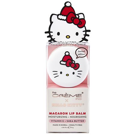 The Creme Shop Limited Edition Hello Kitty Macaron Lip Balm, Moisturizing + Nourishing Marshmallow Fluff