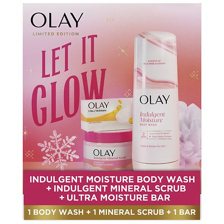 Olay Let It Glow Gift Pack Wild Rose & Cherry, Shea Butter
