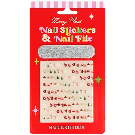 Walgreens Merry Mani Nail Stickers & Nail File Silver