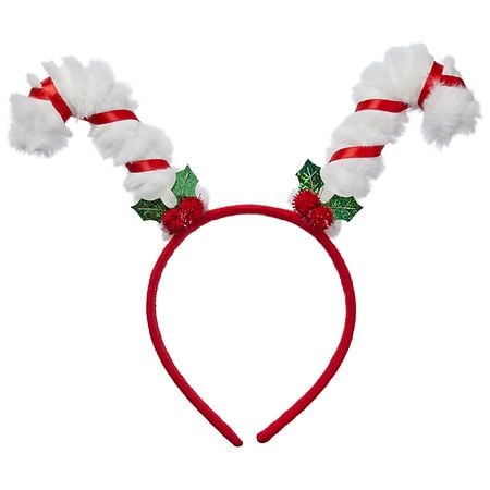 Scunci Holiday Candy-Cane Headband with Holly