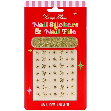 Walgreens Merry Mani Nail Stickers & Nail File Gold