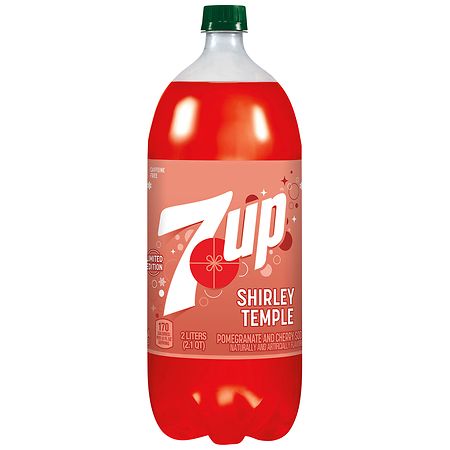 7-Up Shirley Temple Soda Soft Drink Bottle Pomegranate & Cherry
