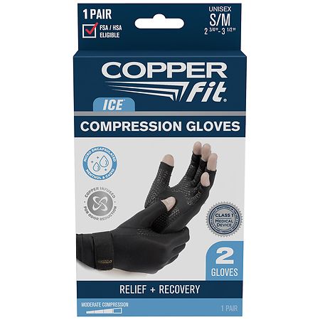 Copper Fit Ice Gloves S/ M Black