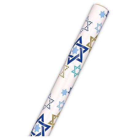 Hallmark Hanukkah Wrapping Paper Roll (Stars of David on White)