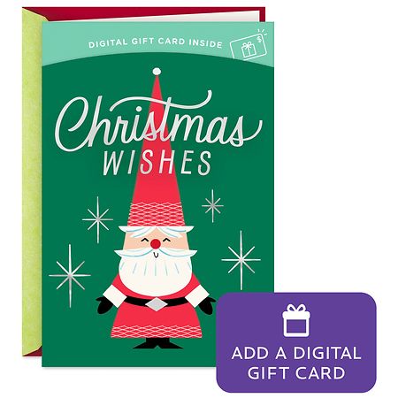 Hallmark Gift Card Greeting Christmas Card (Merry Mod Santa)