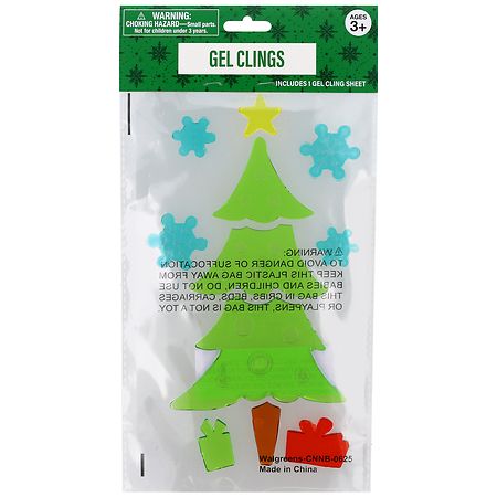 Festive Voice Gel Clings, Christmas Tree Red