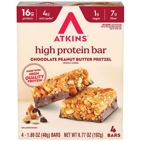 Atkins High Protein Bars Chocolate Peanut Butter Pretzel