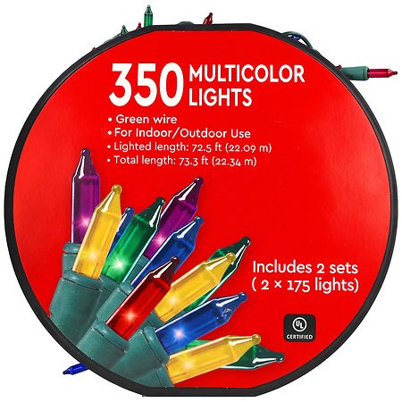 Festive Voice Lights 350 Multicolor, Green Wire