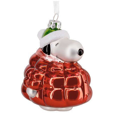 Hallmark Christmas Ornament-Peanuts Snoopy in Puffer Coat, Glass