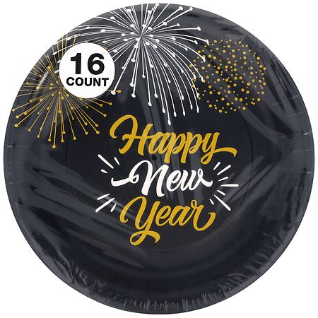 Festive Voice Paper Plates, Happy New Year