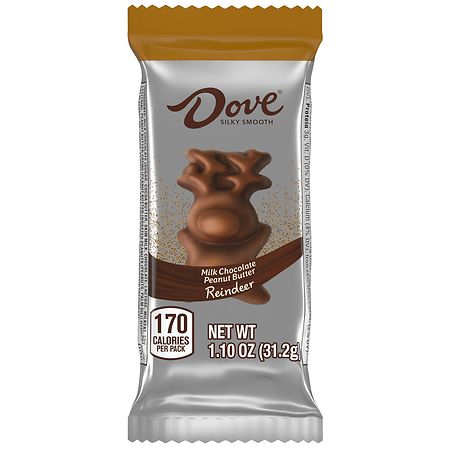 Dove Milk Chocolate Peanut Butter Reindeer Christmas Candy Bar