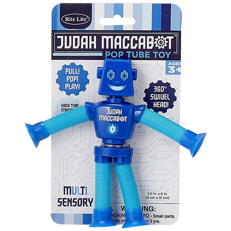Rite Lite Chanukah Judah Maccabot Pop Tube Toy Blue