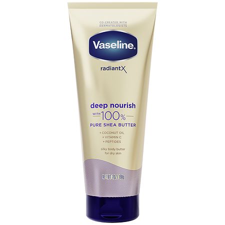Vaseline Radiant X Deep Nourish with 100% Pure Shea Butter Body Butter Vanilla and Sparkling Citrus & Florals