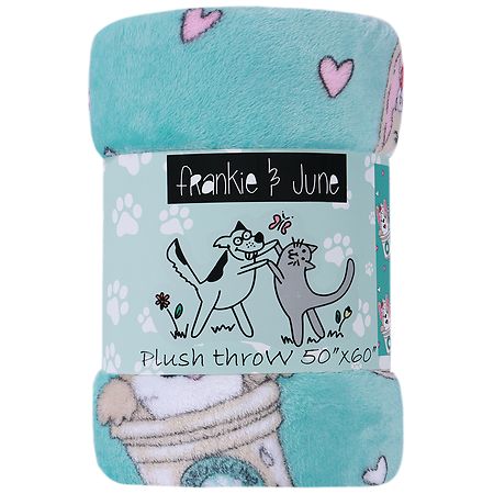 Crest Mills Printed Plush Throw, Corgiccino