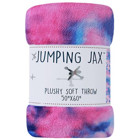 Crest Mills Jumping Jax Printed Plush Throws Tie Dye