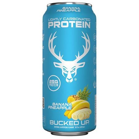 Bucked Up Lightly Carbonated Protein Soda Banana Pineapple
