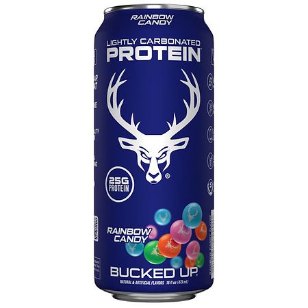Bucked Up Lightly Carbonated Protein Soda Rainbow Candy