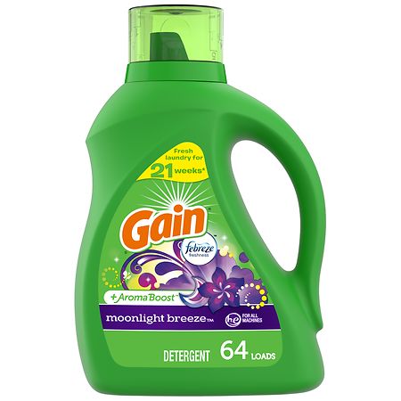 Gain Aroma Boost Liquid Laundry Detergent, HE Compatible Moonlight Breeze