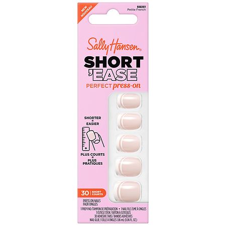 Sally Hansen Short'Ease Perfect Press-On Nails Petite French