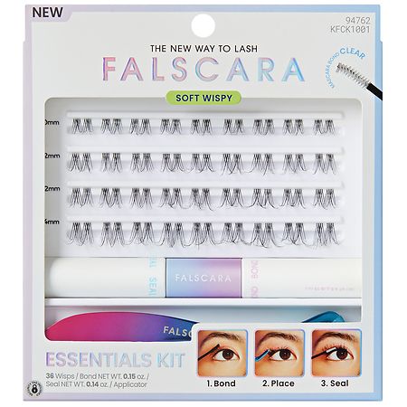 Kiss Falscara Eyelash Essentials - Starter Kit Soft Wispy