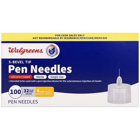 Walgreens 5-Bevel Tip Pen Needles 32 Gauge, 4 mm