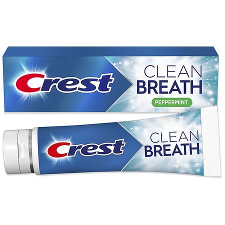 Crest Clean Breath Toothpaste, Neutralizes Bad Breath & Antibacterial Protection Peppermint