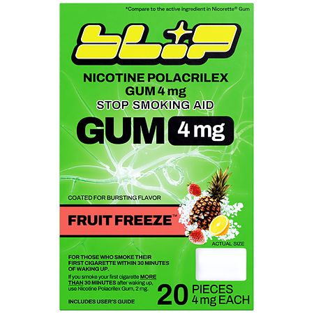 Blip Products Stop Smoking Aid, 4mg Nicotine Gum Fruit Freeze