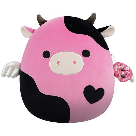 Squishmallows Pink Cow with Black Spots Plush - Pollyanna 16 Inch