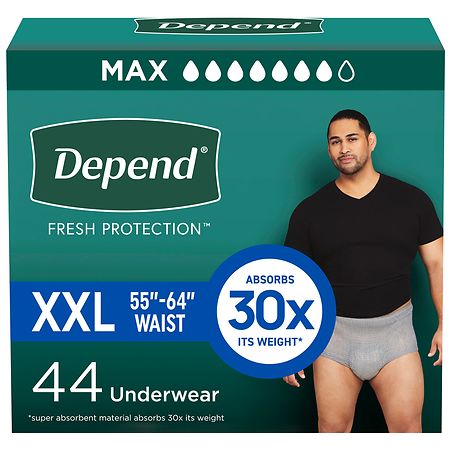 Depend Fresh Protection Adult Incontinence Underwear for Men, Disposable, Maximum Absorbency XXL