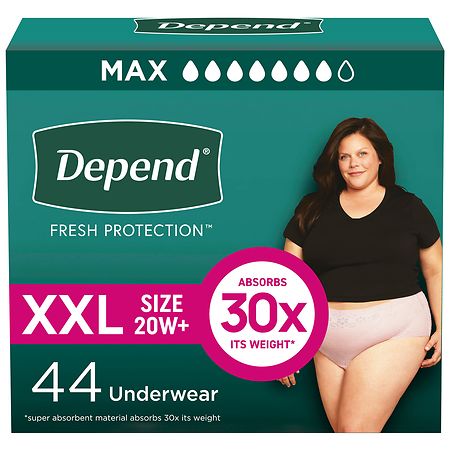 Depend Fresh Protection Adult Incontinence & Postpartum Underwear for Women, Disposable XXL