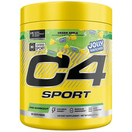 C4 Sport Pre-Workout Dietary Supplement Green Apple Jolly Rancher