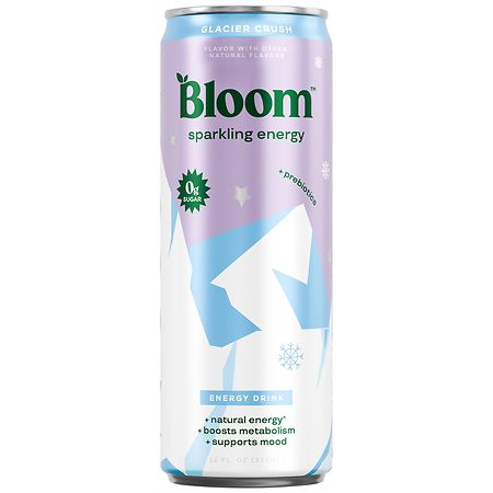 Bloom Sparkling Energy Drink Can + Prebiotics Glacier Crush